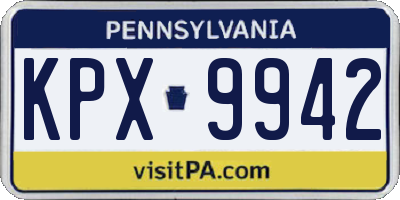 PA license plate KPX9942