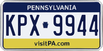 PA license plate KPX9944