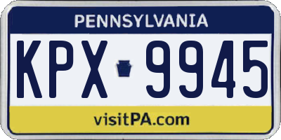 PA license plate KPX9945