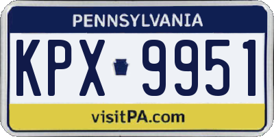PA license plate KPX9951