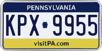 PA license plate KPX9955