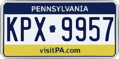 PA license plate KPX9957