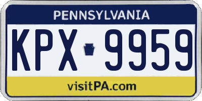 PA license plate KPX9959