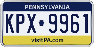 PA license plate KPX9961