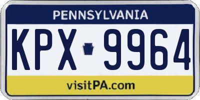 PA license plate KPX9964