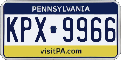 PA license plate KPX9966