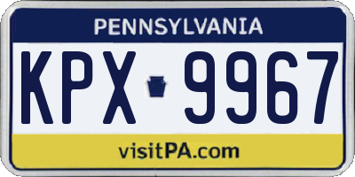 PA license plate KPX9967
