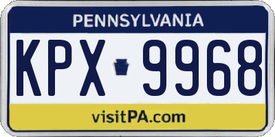 PA license plate KPX9968