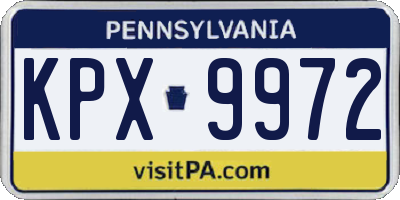 PA license plate KPX9972