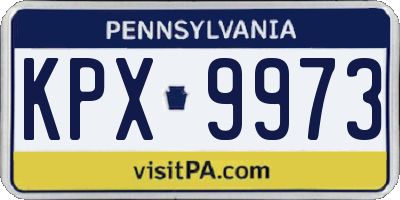 PA license plate KPX9973