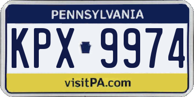 PA license plate KPX9974