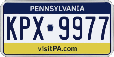 PA license plate KPX9977