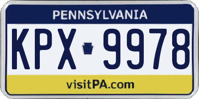 PA license plate KPX9978