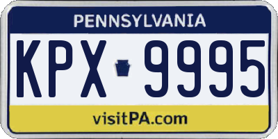 PA license plate KPX9995