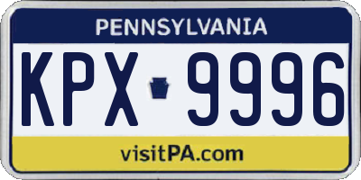 PA license plate KPX9996