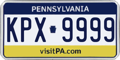 PA license plate KPX9999