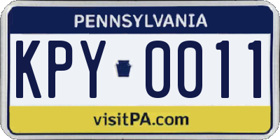 PA license plate KPY0011