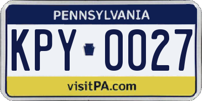 PA license plate KPY0027