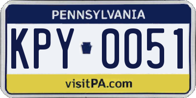 PA license plate KPY0051