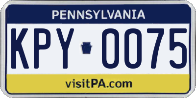 PA license plate KPY0075