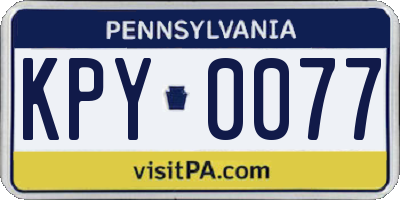 PA license plate KPY0077