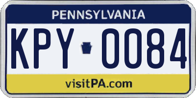 PA license plate KPY0084