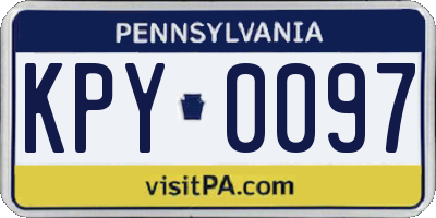 PA license plate KPY0097