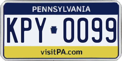 PA license plate KPY0099