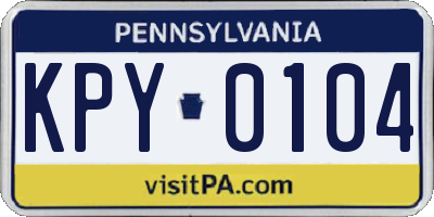 PA license plate KPY0104
