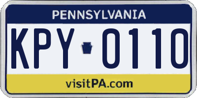 PA license plate KPY0110