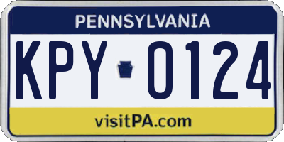 PA license plate KPY0124