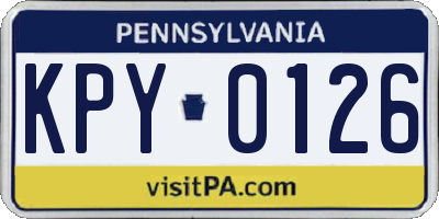 PA license plate KPY0126