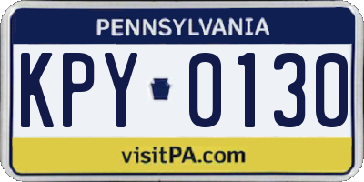 PA license plate KPY0130