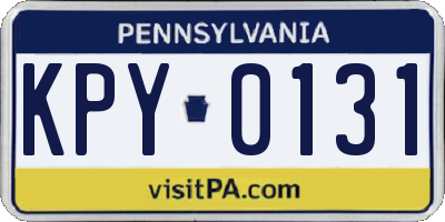 PA license plate KPY0131