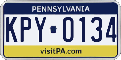 PA license plate KPY0134