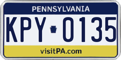 PA license plate KPY0135