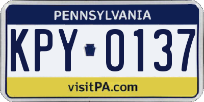 PA license plate KPY0137