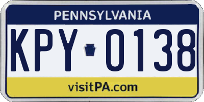 PA license plate KPY0138