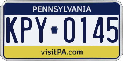 PA license plate KPY0145