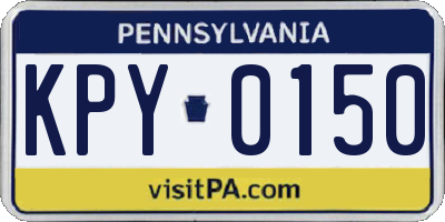 PA license plate KPY0150