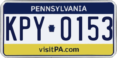 PA license plate KPY0153