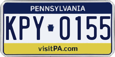PA license plate KPY0155