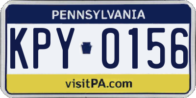PA license plate KPY0156