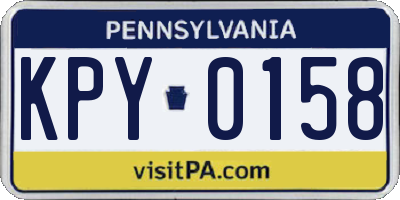 PA license plate KPY0158