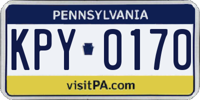 PA license plate KPY0170