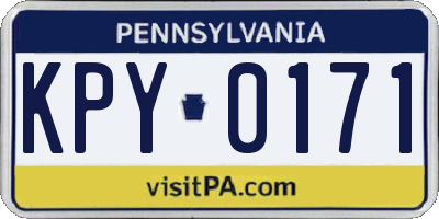 PA license plate KPY0171