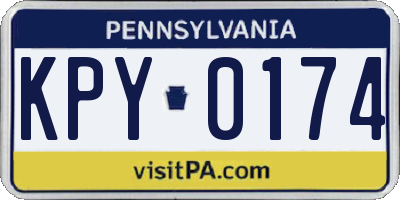 PA license plate KPY0174