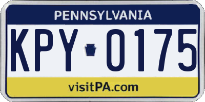 PA license plate KPY0175