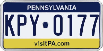 PA license plate KPY0177