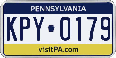 PA license plate KPY0179